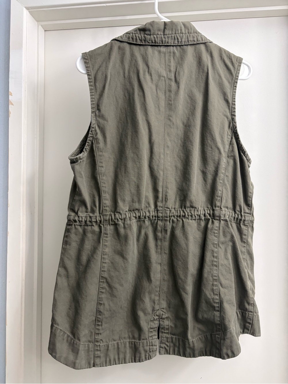 Sebby Olive Utility Drawstring Vest - Picture 2 of 3